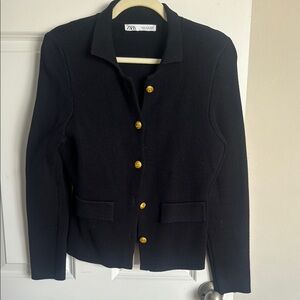 Zara Black Jacket with Gold Buttons